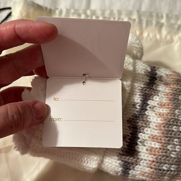 Joy size 4-10 Knit Ivory Pink Gray Sherpa Lined Non-Slip Botties - Picture 6 of 6